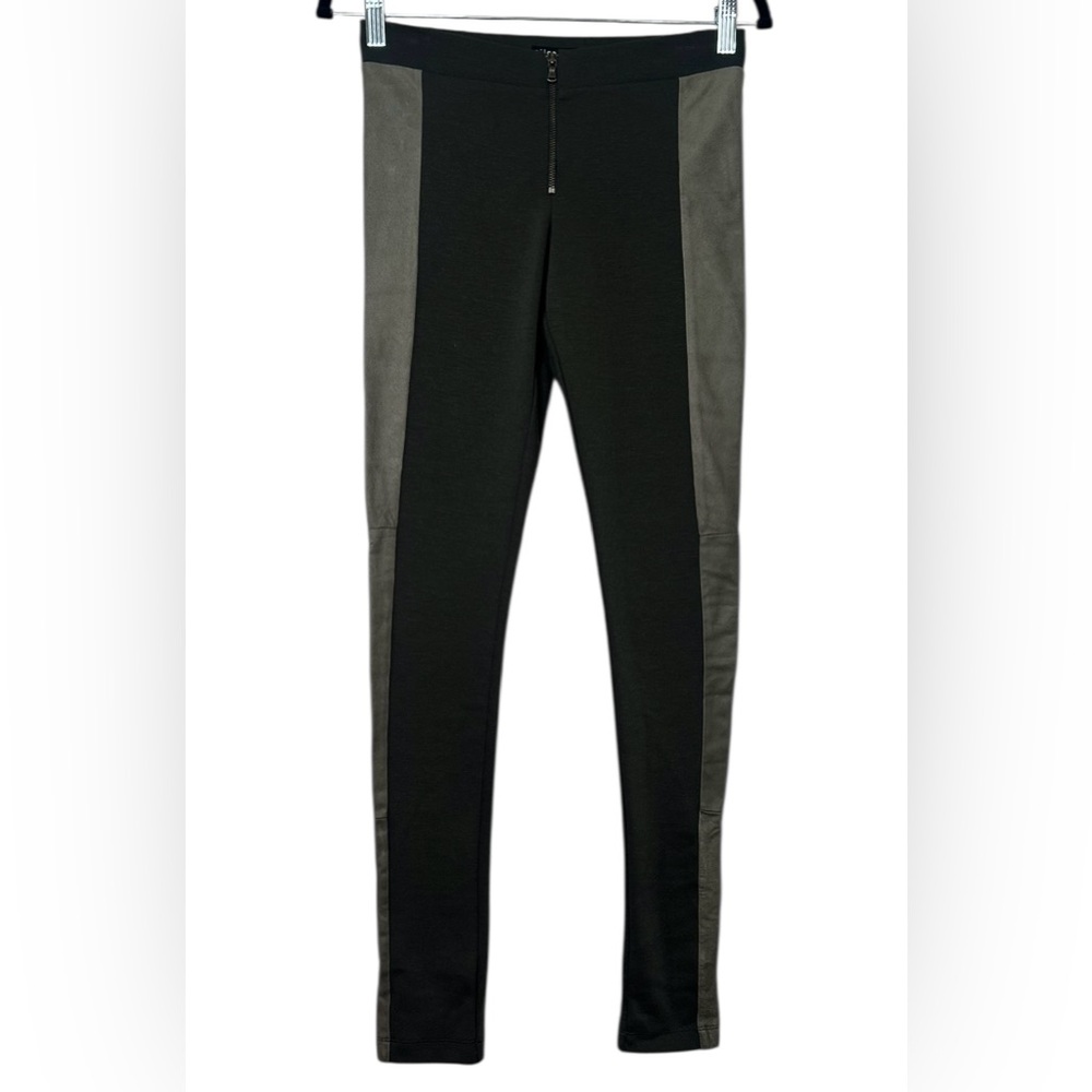 Alice + Olivia Front Zip Leather Panel Leggings